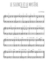 Téléchargez l'arrangement pour piano de la partition de Le silence et le mystère en PDF